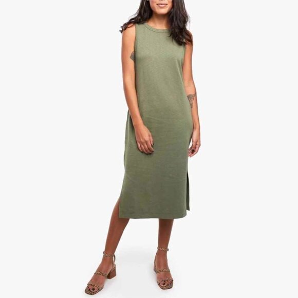 Able Dresses & Skirts - Able Shilpa Midi Tank Dress in Olive Green Small